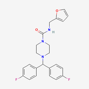molecular formula C23H23F2N3O2 B4446893 4-[bis(4-fluorophenyl)methyl]-N-(2-furylmethyl)-1-piperazinecarboxamide 