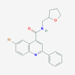molecular formula C21H19BrN2O2 B444690 6-Bromo-2-phenyl-N-(tetrahydro-2-furanylmethyl)-4-quinolinecarboxamide 