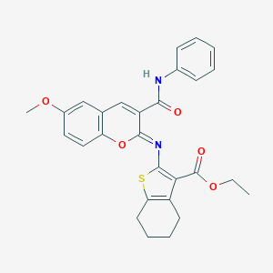 ethyl 2-{[3-(anilinocarbonyl)-6-methoxy-2H-chromen-2-ylidene]amino}-4,5,6,7-tetrahydro-1-benzothiophene-3-carboxylate