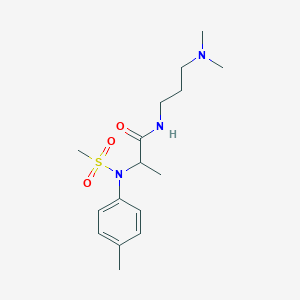 molecular formula C16H27N3O3S B4446919 N~1~-[3-(dimethylamino)propyl]-N~2~-(4-methylphenyl)-N~2~-(methylsulfonyl)alaninamide 