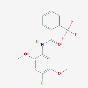 molecular formula C16H13ClF3NO3 B4446934 N-(4-chloro-2,5-dimethoxyphenyl)-2-(trifluoromethyl)benzamide 