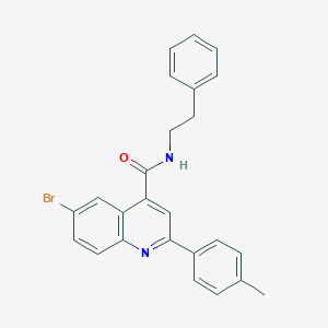 molecular formula C25H21BrN2O B444694 6-bromo-2-(4-methylphenyl)-N-(2-phenylethyl)-4-quinolinecarboxamide 
