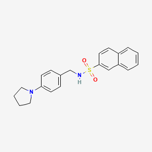 molecular formula C21H22N2O2S B4446942 N-[4-(1-pyrrolidinyl)benzyl]-2-naphthalenesulfonamide 