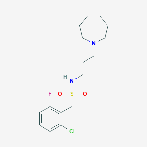 molecular formula C16H24ClFN2O2S B4446947 N-[3-(1-azepanyl)propyl]-1-(2-chloro-6-fluorophenyl)methanesulfonamide 