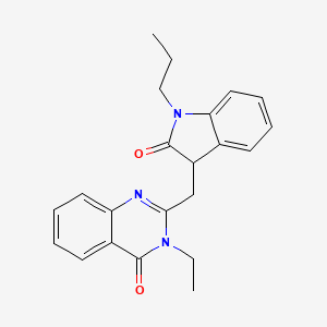 molecular formula C22H23N3O2 B4446951 3-ethyl-2-[(2-oxo-1-propyl-2,3-dihydro-1H-indol-3-yl)methyl]-4(3H)-quinazolinone 