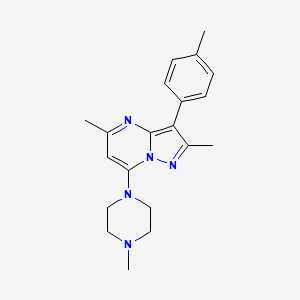 molecular formula C20H25N5 B4446955 2,5-dimethyl-3-(4-methylphenyl)-7-(4-methyl-1-piperazinyl)pyrazolo[1,5-a]pyrimidine 