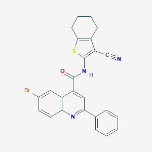 molecular formula C25H18BrN3OS B444696 6-bromo-N-(3-cyano-4,5,6,7-tetrahydro-1-benzothiophen-2-yl)-2-phenylquinoline-4-carboxamide 