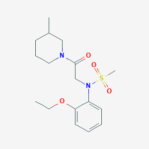 molecular formula C17H26N2O4S B4446961 N-(2-ethoxyphenyl)-N-[2-(3-methyl-1-piperidinyl)-2-oxoethyl]methanesulfonamide 