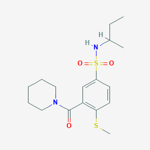 molecular formula C17H26N2O3S2 B4446972 N-(sec-butyl)-4-(methylthio)-3-(1-piperidinylcarbonyl)benzenesulfonamide 