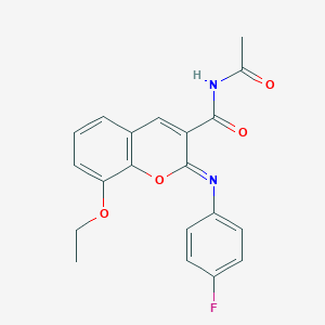 molecular formula C20H17FN2O4 B444698 N-acetyl-8-ethoxy-2-(4-fluorophenyl)iminochromene-3-carboxamide CAS No. 328077-50-5