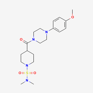 molecular formula C19H30N4O4S B4446982 4-{[4-(4-methoxyphenyl)-1-piperazinyl]carbonyl}-N,N-dimethyl-1-piperidinesulfonamide 