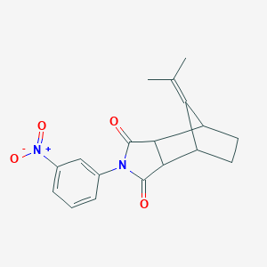 molecular formula C18H18N2O4 B444701 2-(3-nitrophenyl)-8-(propan-2-ylidene)hexahydro-1H-4,7-methanoisoindole-1,3(2H)-dione 