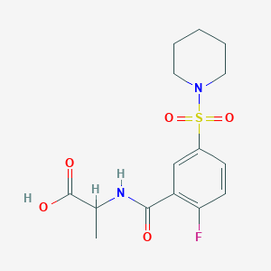 molecular formula C15H19FN2O5S B4447060 N-[2-fluoro-5-(1-piperidinylsulfonyl)benzoyl]alanine 