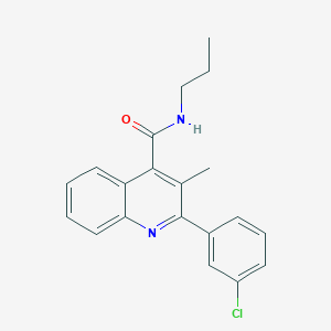molecular formula C20H19ClN2O B444708 2-(3-chlorophenyl)-3-methyl-N-propyl-4-quinolinecarboxamide 