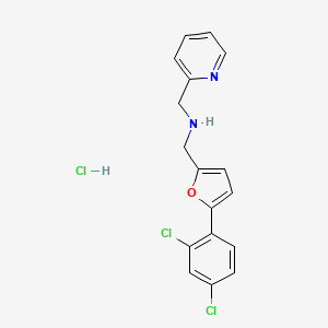 molecular formula C17H15Cl3N2O B4447088 {[5-(2,4-dichlorophenyl)-2-furyl]methyl}(pyridin-2-ylmethyl)amine hydrochloride 