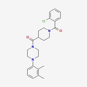 molecular formula C25H30ClN3O2 B4447103 1-{[1-(2-chlorobenzoyl)-4-piperidinyl]carbonyl}-4-(2,3-dimethylphenyl)piperazine 