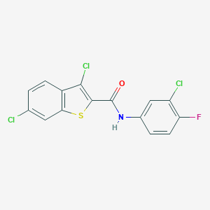 molecular formula C15H7Cl3FNOS B444711 3,6-dichloro-N-(3-chloro-4-fluorophenyl)-1-benzothiophene-2-carboxamide 