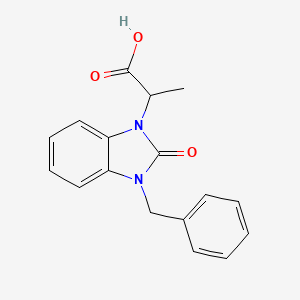 molecular formula C17H16N2O3 B4447111 2-(3-benzyl-2-oxo-2,3-dihydro-1H-benzimidazol-1-yl)propanoic acid 