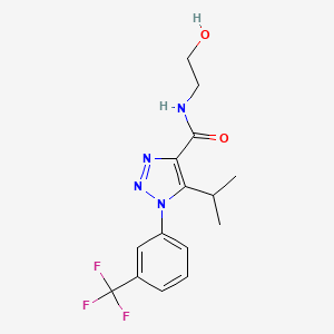 molecular formula C15H17F3N4O2 B4447123 N-(2-hydroxyethyl)-5-isopropyl-1-[3-(trifluoromethyl)phenyl]-1H-1,2,3-triazole-4-carboxamide 