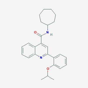 molecular formula C26H30N2O2 B444713 N-cycloheptyl-2-(2-isopropoxyphenyl)quinoline-4-carboxamide 