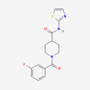 molecular formula C16H16FN3O2S B4447131 1-(3-fluorobenzoyl)-N-1,3-thiazol-2-yl-4-piperidinecarboxamide 