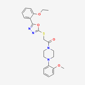 molecular formula C23H26N4O4S B4447134 1-({[5-(2-ethoxyphenyl)-1,3,4-oxadiazol-2-yl]thio}acetyl)-4-(2-methoxyphenyl)piperazine 