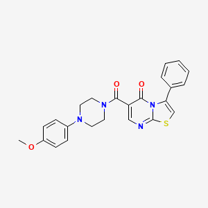 molecular formula C24H22N4O3S B4447139 6-{[4-(4-methoxyphenyl)-1-piperazinyl]carbonyl}-3-phenyl-5H-[1,3]thiazolo[3,2-a]pyrimidin-5-one 