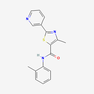 molecular formula C17H15N3OS B4447157 4-methyl-N-(2-methylphenyl)-2-(3-pyridinyl)-1,3-thiazole-5-carboxamide 