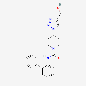 molecular formula C21H23N5O2 B4447163 N-2-biphenylyl-4-[4-(hydroxymethyl)-1H-1,2,3-triazol-1-yl]-1-piperidinecarboxamide 