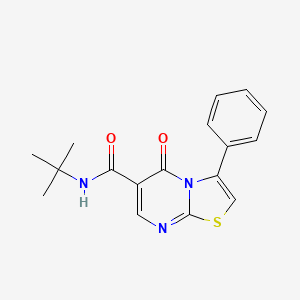 molecular formula C17H17N3O2S B4447184 N-(tert-butyl)-5-oxo-3-phenyl-5H-[1,3]thiazolo[3,2-a]pyrimidine-6-carboxamide 