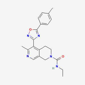 molecular formula C21H23N5O2 B4447189 N-ethyl-6-methyl-5-[5-(4-methylphenyl)-1,2,4-oxadiazol-3-yl]-3,4-dihydro-2,7-naphthyridine-2(1H)-carboxamide 