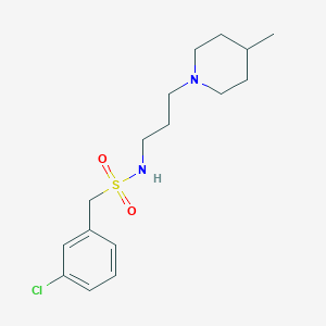 molecular formula C16H25ClN2O2S B4447198 1-(3-chlorophenyl)-N-[3-(4-methyl-1-piperidinyl)propyl]methanesulfonamide 