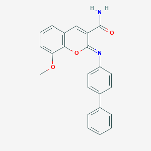 molecular formula C23H18N2O3 B444720 (Z)-2-([1,1'-biphenyl]-4-ylimino)-8-methoxy-2H-chromene-3-carboxamide CAS No. 313242-76-1
