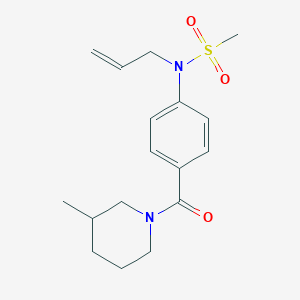 molecular formula C17H24N2O3S B4447200 N-allyl-N-{4-[(3-methyl-1-piperidinyl)carbonyl]phenyl}methanesulfonamide 