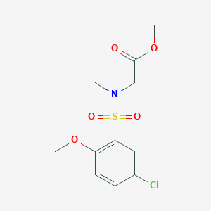 molecular formula C11H14ClNO5S B4447204 methyl N-[(5-chloro-2-methoxyphenyl)sulfonyl]-N-methylglycinate 