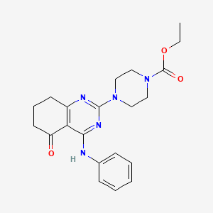 molecular formula C21H25N5O3 B4447220 ethyl 4-(4-anilino-5-oxo-5,6,7,8-tetrahydro-2-quinazolinyl)-1-piperazinecarboxylate 