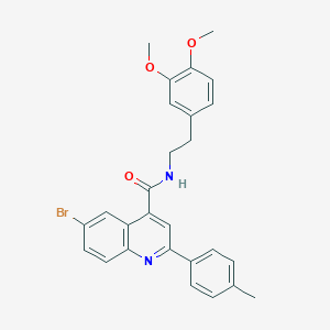 molecular formula C27H25BrN2O3 B444723 6-bromo-N-[2-(3,4-dimethoxyphenyl)ethyl]-2-(4-methylphenyl)quinoline-4-carboxamide 
