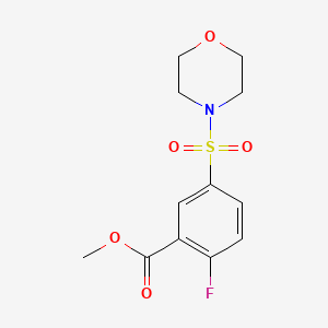 molecular formula C12H14FNO5S B4447238 methyl 2-fluoro-5-(4-morpholinylsulfonyl)benzoate 