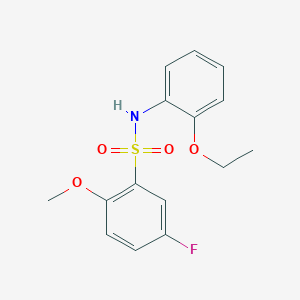 molecular formula C15H16FNO4S B4447243 N-(2-ethoxyphenyl)-5-fluoro-2-methoxybenzenesulfonamide 