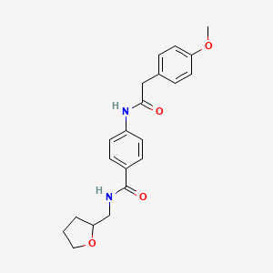 molecular formula C21H24N2O4 B4447257 4-{[(4-methoxyphenyl)acetyl]amino}-N-(tetrahydro-2-furanylmethyl)benzamide 