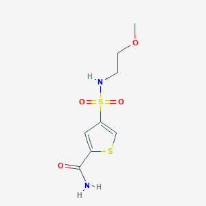 molecular formula C8H12N2O4S2 B4447266 4-{[(2-methoxyethyl)amino]sulfonyl}-2-thiophenecarboxamide 