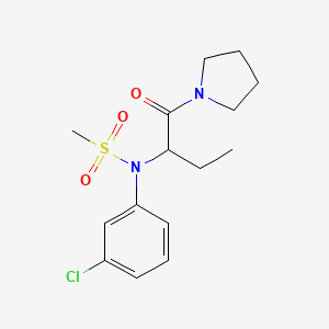 molecular formula C15H21ClN2O3S B4447276 N-(3-chlorophenyl)-N-[1-(1-pyrrolidinylcarbonyl)propyl]methanesulfonamide 