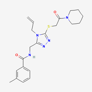 molecular formula C21H27N5O2S B4447277 N-[(4-allyl-5-{[2-oxo-2-(1-piperidinyl)ethyl]thio}-4H-1,2,4-triazol-3-yl)methyl]-3-methylbenzamide 