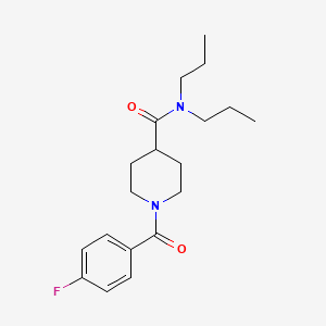 molecular formula C19H27FN2O2 B4447281 1-(4-fluorobenzoyl)-N,N-dipropyl-4-piperidinecarboxamide 