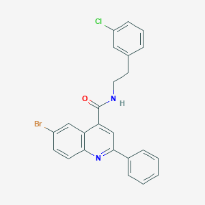 molecular formula C24H18BrClN2O B444729 6-bromo-N-[2-(3-chlorophenyl)ethyl]-2-phenylquinoline-4-carboxamide 