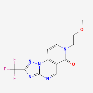 molecular formula C12H10F3N5O2 B4447298 7-(2-methoxyethyl)-2-(trifluoromethyl)pyrido[3,4-e][1,2,4]triazolo[1,5-a]pyrimidin-6(7H)-one 