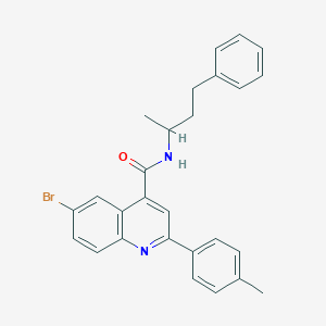 molecular formula C27H25BrN2O B444730 6-bromo-2-(4-methylphenyl)-N-(4-phenylbutan-2-yl)quinoline-4-carboxamide 