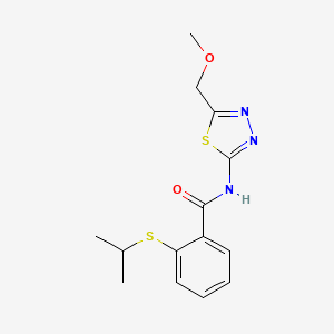 molecular formula C14H17N3O2S2 B4447305 2-(isopropylthio)-N-[5-(methoxymethyl)-1,3,4-thiadiazol-2-yl]benzamide CAS No. 945367-26-0