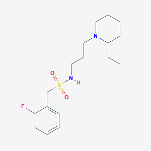 molecular formula C17H27FN2O2S B4447306 N-[3-(2-ethyl-1-piperidinyl)propyl]-1-(2-fluorophenyl)methanesulfonamide 