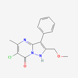 molecular formula C15H14ClN3O2 B4447314 6-chloro-2-(methoxymethyl)-5-methyl-3-phenylpyrazolo[1,5-a]pyrimidin-7(4H)-one 